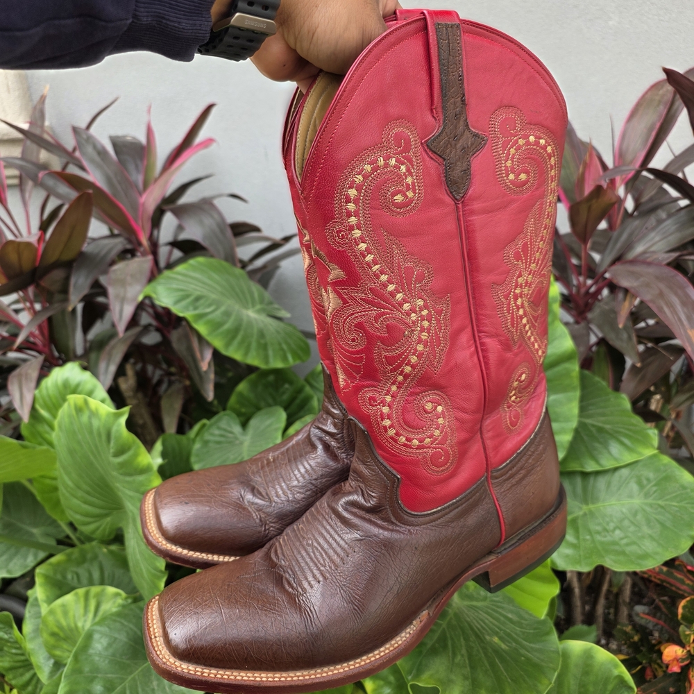Ferrini Red and Brown Embroidered Boots - image 5